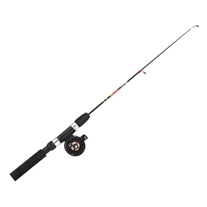 1 Set Fishing Rod with Fishing Reel Short Portable Winter Outdoor Ice - color: Black