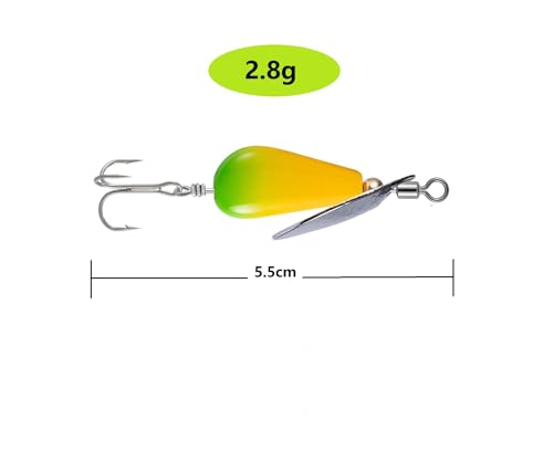 Trout Spinners - Fly Trout Fishing Lures for Bass Salmon Pike, Smallmouth Bass Lures with Brass Spinner for Lake River Fishing - color: Style B-0.1oz/5PCS