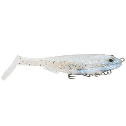 Strike King Final Copy Fishing Lure, Pre-Rigged Soft Plastic Swimbait, Free-Swinging Size 4 Treble Hook, Belly Magnetic Hook Keeper, 7/8-Ounce - color: Pearl