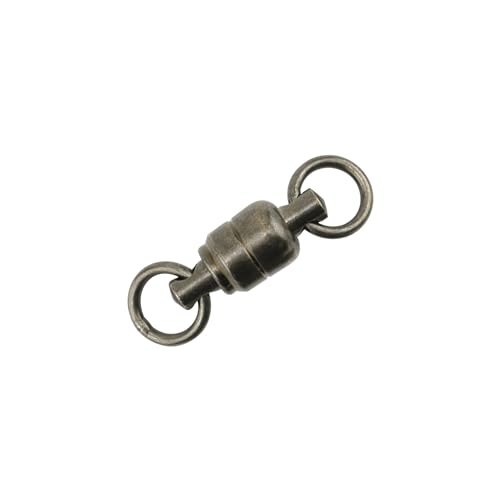 AFW Solid Brass Ball Bearing Fishing Swivels with Double Welded Rings - Patented Bullet Shaped Head for Reduced Water Resistance, Black Finish, Fishing Tackle, Up to 660lb Test