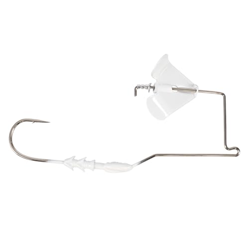 BUCKEYE LURES G-Buzz Single Bladed Buzzbait - Durable Fish-Catching Topwater Lure for Bass Fishing - color: White w/White, size: 1/4