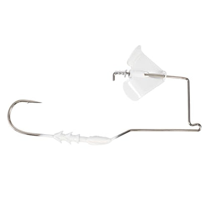 BUCKEYE LURES G-Buzz Single Bladed Buzzbait - Durable Fish-Catching Topwater Lure for Bass Fishing - color: White w/White, size: 1/4