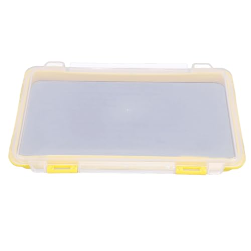 Fishing Jig Box, Plastic Slim Foam Insert Fishing Hook Storage Organizer Box Yellow Fishing Tackle Box for Lure Boxes Terminal Tackle Storage