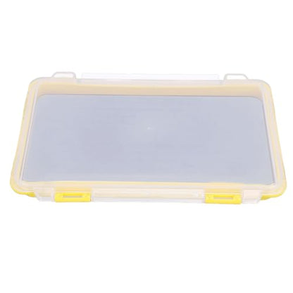 Fishing Jig Box, Plastic Slim Foam Insert Fishing Hook Storage Organizer Box Yellow Fishing Tackle Box for Lure Boxes Terminal Tackle Storage