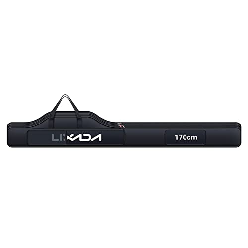 Lixada Portable Fishing Bag Folding Fishing Rod Reel Bag Outdoor Fishing Carrier Bag100cm/130cm/150cm (Black, 170cm), Black, 170cm, Modern - size: 170cm