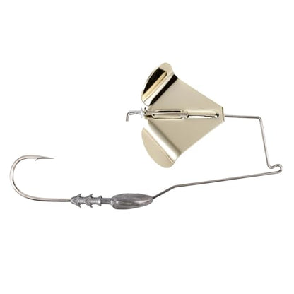 BUCKEYE LURES G-Buzz Single Bladed Buzzbait - Durable Fish-Catching Topwater Lure for Bass Fishing - color: Lead w/Gold, size: 1/2