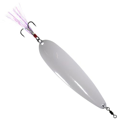 Nichols Lures Lake Fork Flutter Spoon - color: Snow White Smooth, size: 4"/3/4 oz