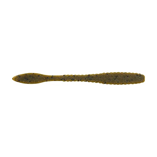 Berkley Berkley PowerBait MaxScent Flat Worm - color: Green Pumpkin, size: 4.25"