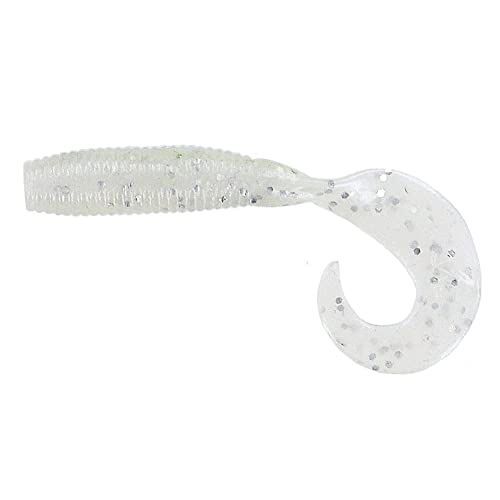 Yamamoto 5 Single Tail Grub Soft Plastic Fishing Angling Swimbait Lures with Tail-Curling Action - 20 Pack - color: BLUE PEARL W/ LARGE SILVER FLAKE (20 PACK)