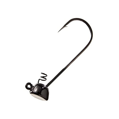 Buckeye Lures Spot Remover Magnum Jig Head with Heavy-Duty Spring & Sharp Nickel Hook for Soft Plastic Bass Fishing Baits - 5 Pack - color: Black, size: 1/8 oz