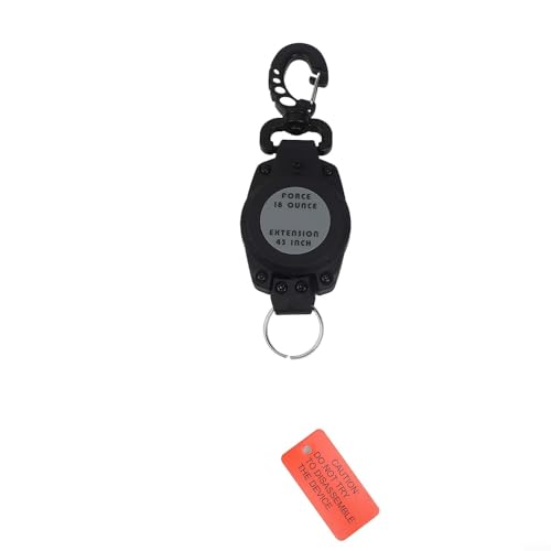 Diving for RETRACTOR with Clip, 41 Inch Stainless Steel Anti-Lost Lanyard for Scuba Snorkeling Spearfishing Gear, Black