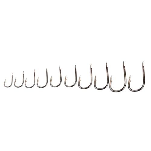 500Pcs Fishing Hooks Set – High Carbon Steel Sharpened Barbed Circle Hooks in Assorted Sizes 3 to 12 for Freshwater and Saltwater Fishing - size: 3#-Flat Head
