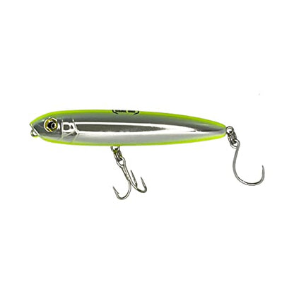 X-Walk™ Topwater Lure - color: Chartreuse/Silver, size: 4.5" | 1oz