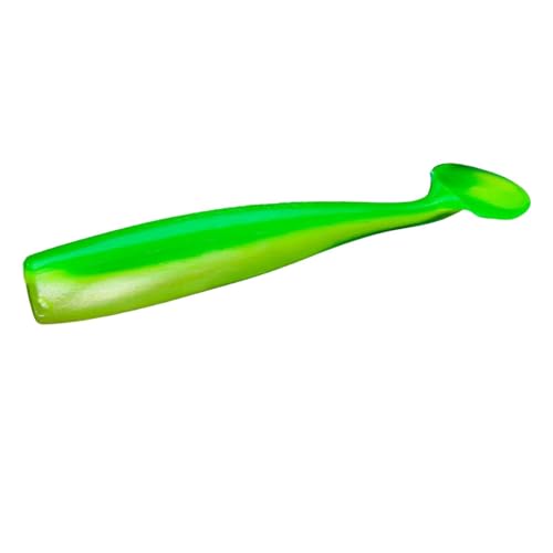 Lunker City Fishing Shaker 3.25" Swimbait Soft Plastic Bass Walleye Lure Saltwater Swimming Tail Action Pike Swim Bait, 7 Per Bag, Made in The USA - color: 174 Limetreuse