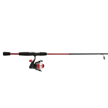 Shakespeare Reverb Spinning Reel and Fishing Rod Combo Durable Tubular Glass Rod Blank Construction, EVA Handle - color: Red/Black