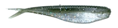 Phat Pak Baits - Micro Drunkin Shad Tiny Fluke Style LiveScope FFS Soft Jerkbait 2.5" 30ct Soft Plastic BFS Bass Fishing Lure - color: Hologram Green Shiner