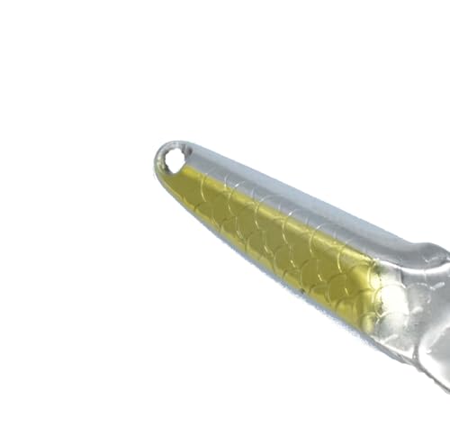 Al's Goldfish Lure Co. Lil' 49er Ice Jig - IFN50 Ice Fishing Jig with Treble Hook Off the Nose. Jigging Lure for Crappie, Perch, Panfish, Trout and Bass - 1/4 oz. 1-3/4" - color: Neon Yellow