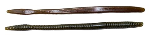 Phat Pak Baits - Slinky Worm Zoom Trick Worm Style Straight Tail Floating Worm Bass Fishing Lure 20ct 6.5" - color: PayDay
