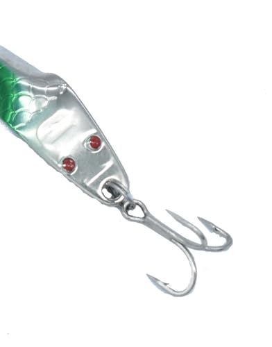 Al's Goldfish Lure Co. Lil' 49er Ice Jig - IFN50 Ice Fishing Jig with Treble Hook Off the Nose. Jigging Lure for Crappie, Perch, Panfish, Trout and Bass - 1/4 oz. 1-3/4" - color: Neon Green