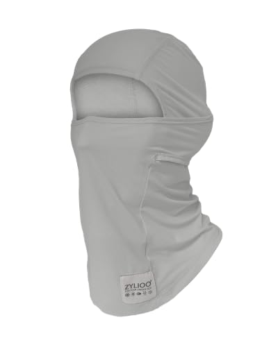 Zylioo XXL Balaclava Mask for Big Heads, Breathable Sun Hood | Roomier 2XL Fit-Cooling mesh fabric helps release heat while giving full head and neck coverage for rides and trails. - color: Light Gray