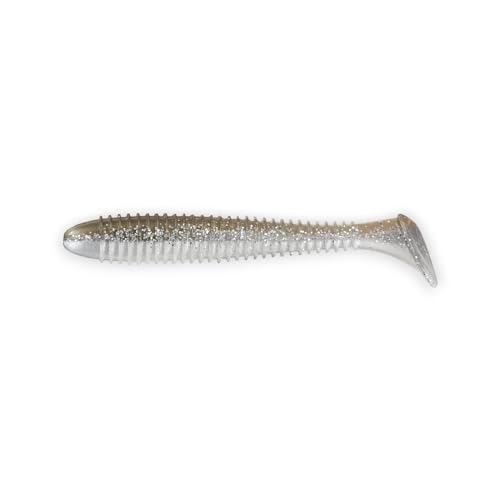 Moose Baits 3.8” Paddle Swimmer Soft Plastic Baits – Bass Fishing Lures - Soft Lure Bass, Durable Plastic Bait Swimmer for Freshwater Bass (6 Pack) - color: Shad