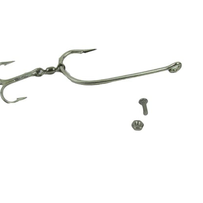 Hook and Trailing Treble Hook Assembly with Hardware