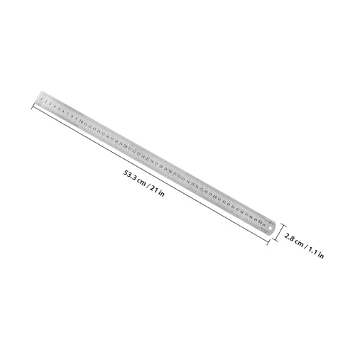 Lurrose 5pcs Double-Sided Stainless Steel Rulers with Metric and Imperial Scales, Metal Measuring Yardsticks Set for School, Office, and Construction Use, Straight Ruler Kit