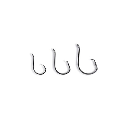 UMT - 100 Pack Inline Fishing Circle Hooks Sizes 4/0 6/0 8/0 Black Nickel High Carbon Steel Superior Terminal Tackle Saltwater and Freshwater - size: 4/0 - 100pcs