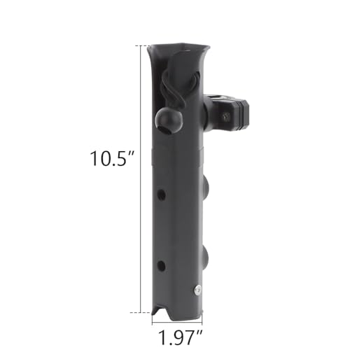 Adjustable Fishing Rod Holder, Pole inserter for Boat Yacht Kayak Fishing, Spinning Plastic, Black