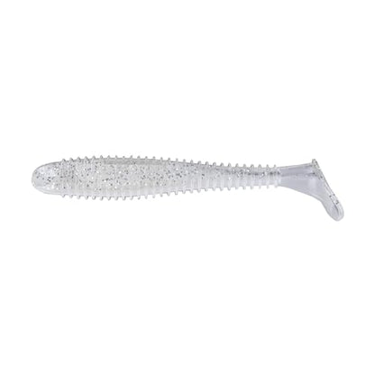 Moose Baits 3.8” Paddle Swimmer Soft Plastic Baits – Bass Fishing Lures - Soft Lure Bass, Durable Plastic Bait Swimmer for Freshwater Bass (6 Pack) - color: Pearl Sparkle