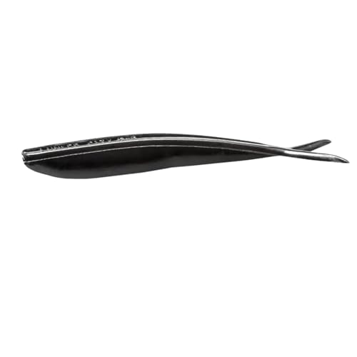 Lunker City Fishing Fin-S Fish 4" Split Tail Soft Plastic Jerk Bait Minnow Original Walleye and Bass Lure, 10 Per Bag, Made in The USA - style: 35 Black