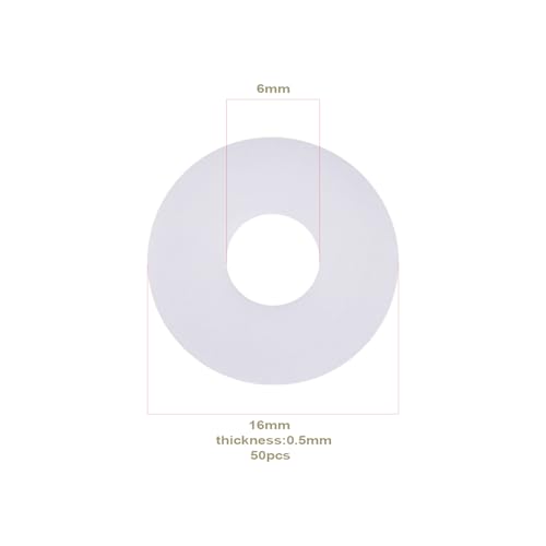 50Pcs PTFE White Spool Profile O-Ring Gasket for 6mm Spool Shaft for Front Drag Reel Compatible with Fox Compatible with Penn 6mm Reels