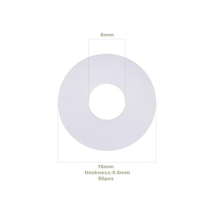 50Pcs PTFE White Spool Profile O-Ring Gasket for 6mm Spool Shaft for Front Drag Reel Compatible with Fox Compatible with Penn 6mm Reels