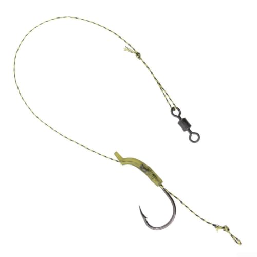 Pre-Tied Carp Hair Rigs Featuring Curved Barb Hooks, Stainless Steel Construction for Floating Baits, Complete with Rig Stops and Swivels(3pack#8) - color: 3pack#8