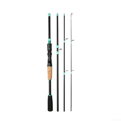 Fiberglass Baitcasting Fishing Rod 4/5 Section M Tone 1.65m-2.1m Multi-Segment Lure Rod With Smooth Line Guide High Load Capacity For Freshwater Saltwater(F)