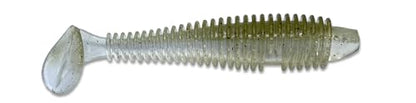 Phat Pak Baits - Phat Swimmer Keitech Style Paddletail Swimbait 2.8" 30ct Ribbed Scented Soft Plastic Bass Fishing Lure - color: Clear Water Green Money Minnow