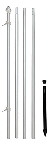 Flags Importer 13ft Aluminum (Silver) Outdoor Pole with Ground Spike