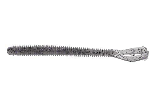 Strike King Rage Twin Tail Menace Worm Soft Bait Fishing Lure, 6", 2 Rage Flange Tails - color: Smoke Gold with Purple Flake