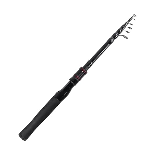 Telescopic Fishing Rod, Collapsible Fishing Rod Portable Spinning Pole for Saltwater and Freshwater, Carbon Fiber Lightweight and Compact Design - size: 6.9 feet