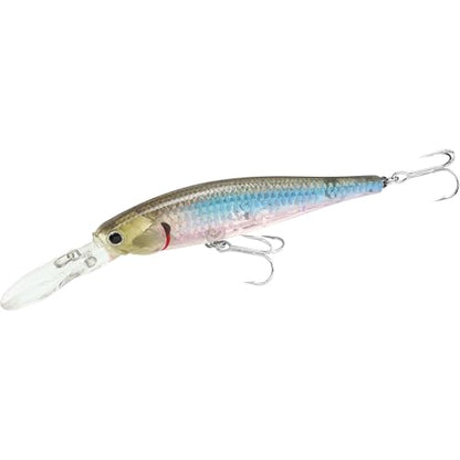 LUCKY CRAFT Pointer 100DD-S, Saltwater Surf Fishing Lures, Jerkbait, Halibut, Surf Perch, Calico Bass, White Seabass, Striped Bass, Sinking, Fishing Gear - color: 722 Zebra MS Ghost Minnow