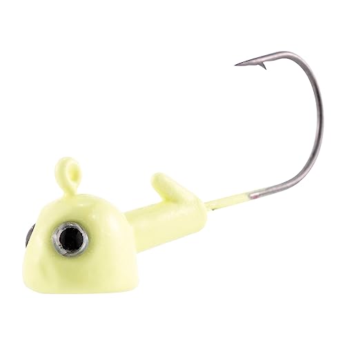 Dr.Fish 10 Pack Walleye Jig Heads Flat Bottom Freshwater Fishing Jigs Walleye Hook Stand Up Lures Swimbait Freshwater Bass - color: Glow in Dark, size: 3/16oz-Hook #1/0