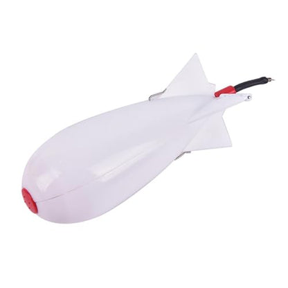 Carp Fishing Tackle, 5.5x5.5x14.5cm Rocket Shape Spod Fishing Feeders | Float Lure Bait Holder Container, Spomb Pellet Feeders for Position Outdoor Tools - color: White