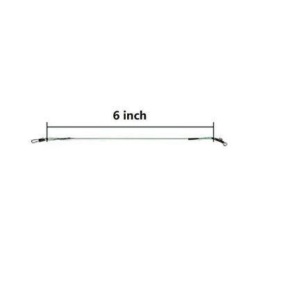 50pcs Fishing Wire Leaders Heavy Duty Nylon-Coated Fishing Line Wire Leaders with Swivels and Snaps 6inch Black/Green/Silver - color: 50pcs green, size: 6 inch