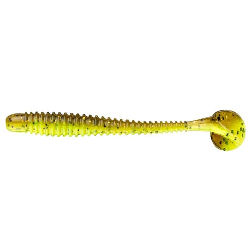 Strike King Rage Slim Swimmer Fishing Lure, Soft Plastic Swimbait, 4-Inches, 8-Pack - color: Guacamole