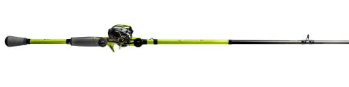 Lew's MACH 2 Baitcast Reel and Fishing Rod Combo, IM8 Graphite Blank Fishing Rod, Winn Dri-Tac Ultra Handle, Black/Green - size: 7'0"