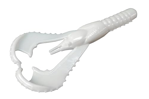 Lunker City Fishing Karate Craw 3" or 4" Soft Plastic Crawfish Bass Lure Open Claws Bait, 7 Per Bag, Made in The USA - color: #68 White Satin, size: 3"