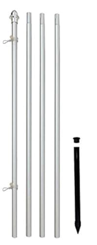 Flags Importer 13ft Aluminum (Silver) Outdoor Pole with Ground Spike