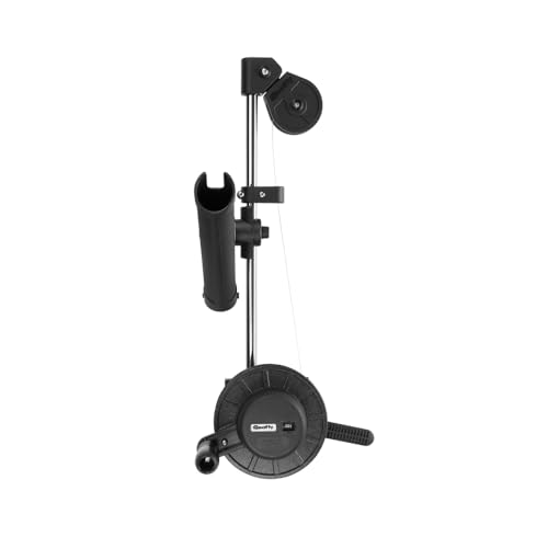 Scotty #1050MP Depthmaster Manual Downrigger, Display Packed w/ Rod Holder & Clamp Mount,Black | Non-Permanent Clamp-on Bracket
