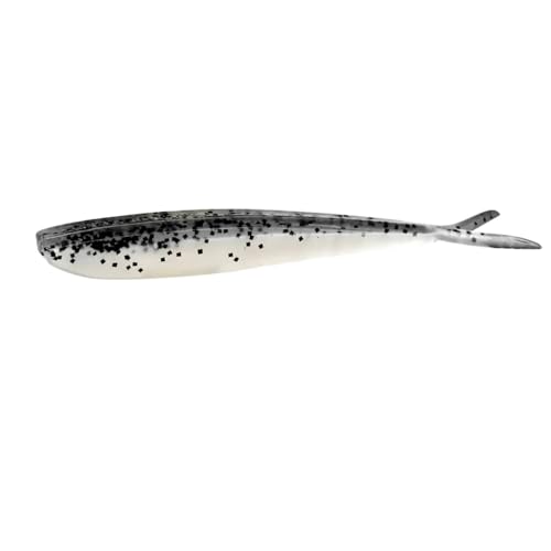 Lunker City Fishing Fin-S Fish 4" Split Tail Soft Plastic Jerk Bait Minnow Original Walleye and Bass Lure, 10 Per Bag, Made in The USA - style: 10 Salt & Pepper Silver Phantom