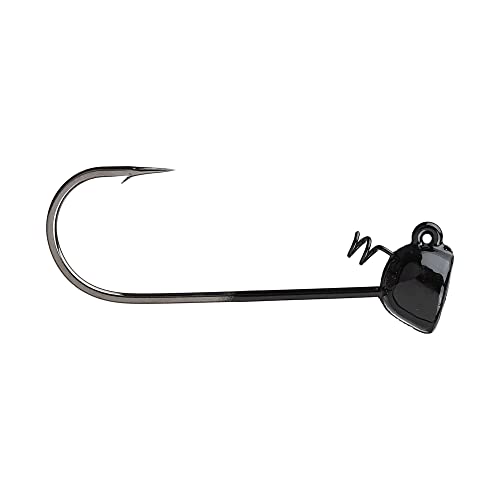 Buckeye Lures Spot Remover Magnum Jig Head with Heavy-Duty Spring & Sharp Nickel Hook for Soft Plastic Bass Fishing Baits - 5 Pack - color: Black, size: 3/16 oz